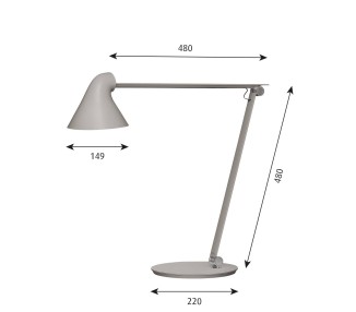  Louis Poulsen Louis Poulsen NJP stolní lampa 2 700 K světle šedá