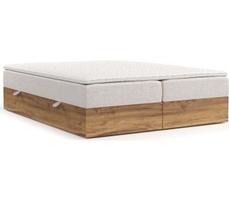 Boxspring postel s úložným prostorem ve světle hnědo-přírodní barvě 140x200 cm Faro – Maison de Rêve