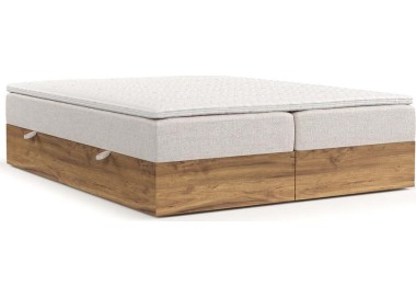 Boxspring postel s úložným prostorem ve světle hnědo-přírodní barvě 140x200 cm Faro – Maison de Rêve