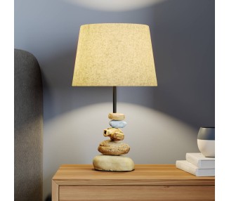  ONLI Stolní lampa Vera, textil a dekorace kamene, 38 cm